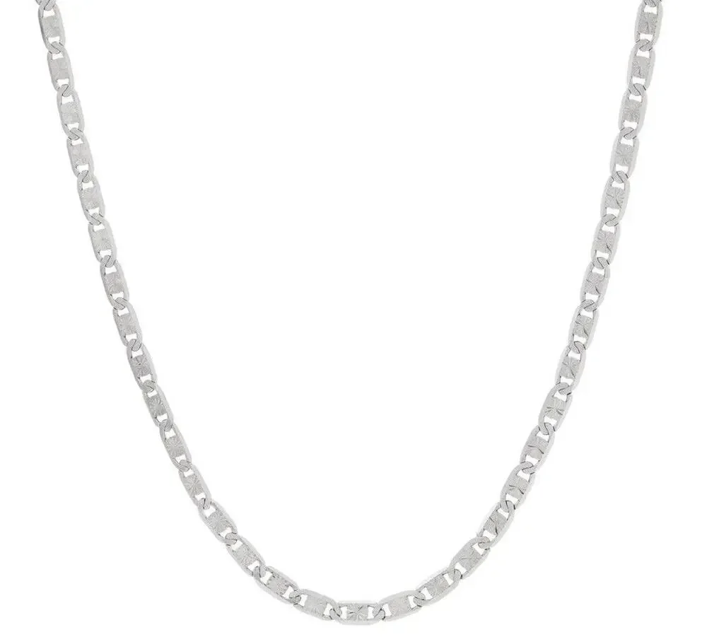 Sterling Silver Valentina Chain Necklace 20” SLEEK Fashion Everyday Wear NEW